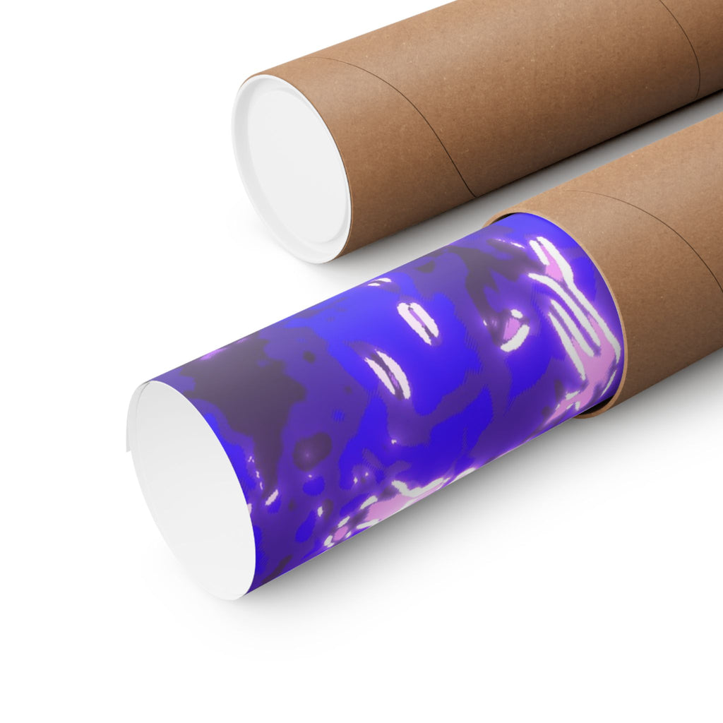 Vaporwaave Neon Skull Matte Poster Print