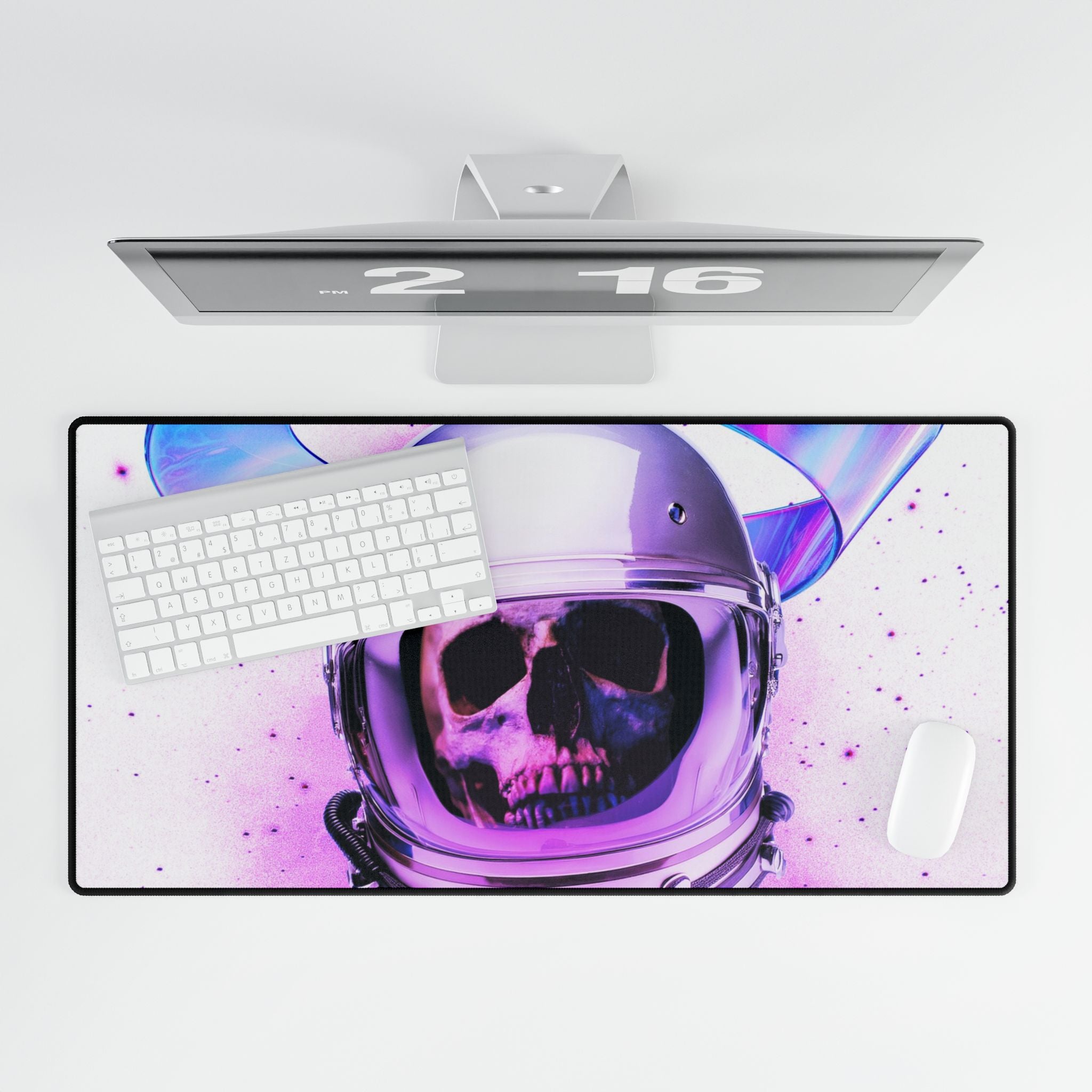 Astronaut Skeleton Skull Desk Mat - Dark Space Gaming Mat