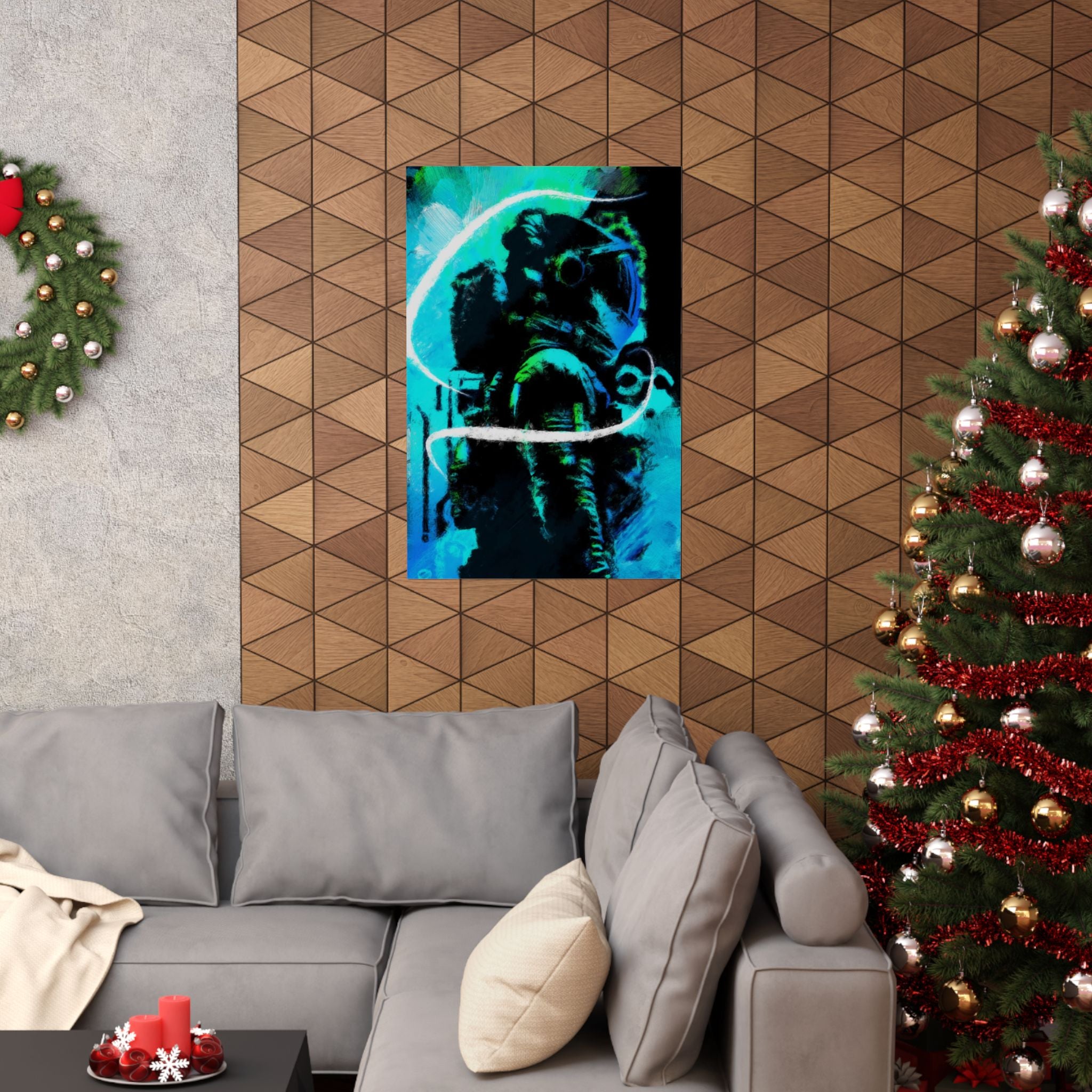 Grunge Space Man Poster - Splatter Astronaut Art Print