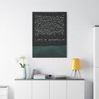 Life Is Worth It Canvas Wall Art - Abstract Symbolic Cyber Decor