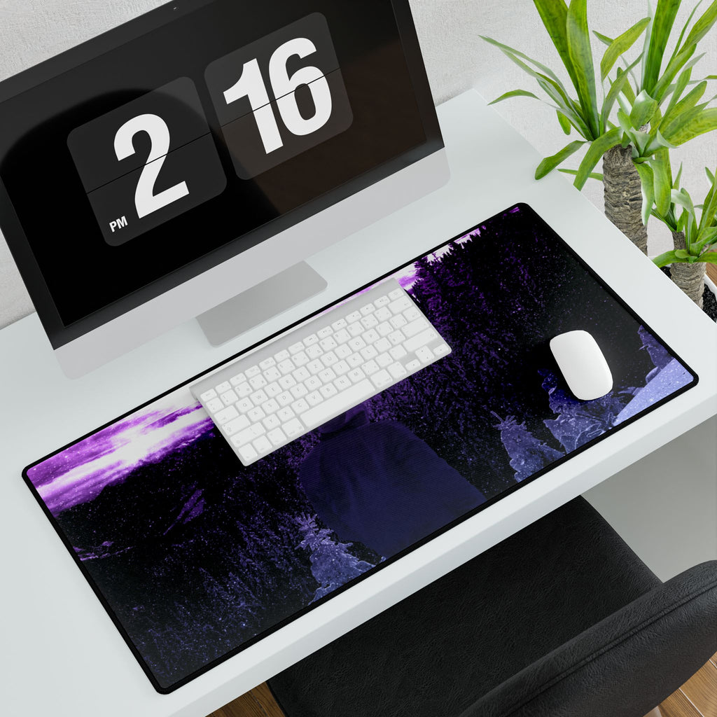Winter Aurora Light Frozen Night Arctic Sky Desk Mat Mousepad