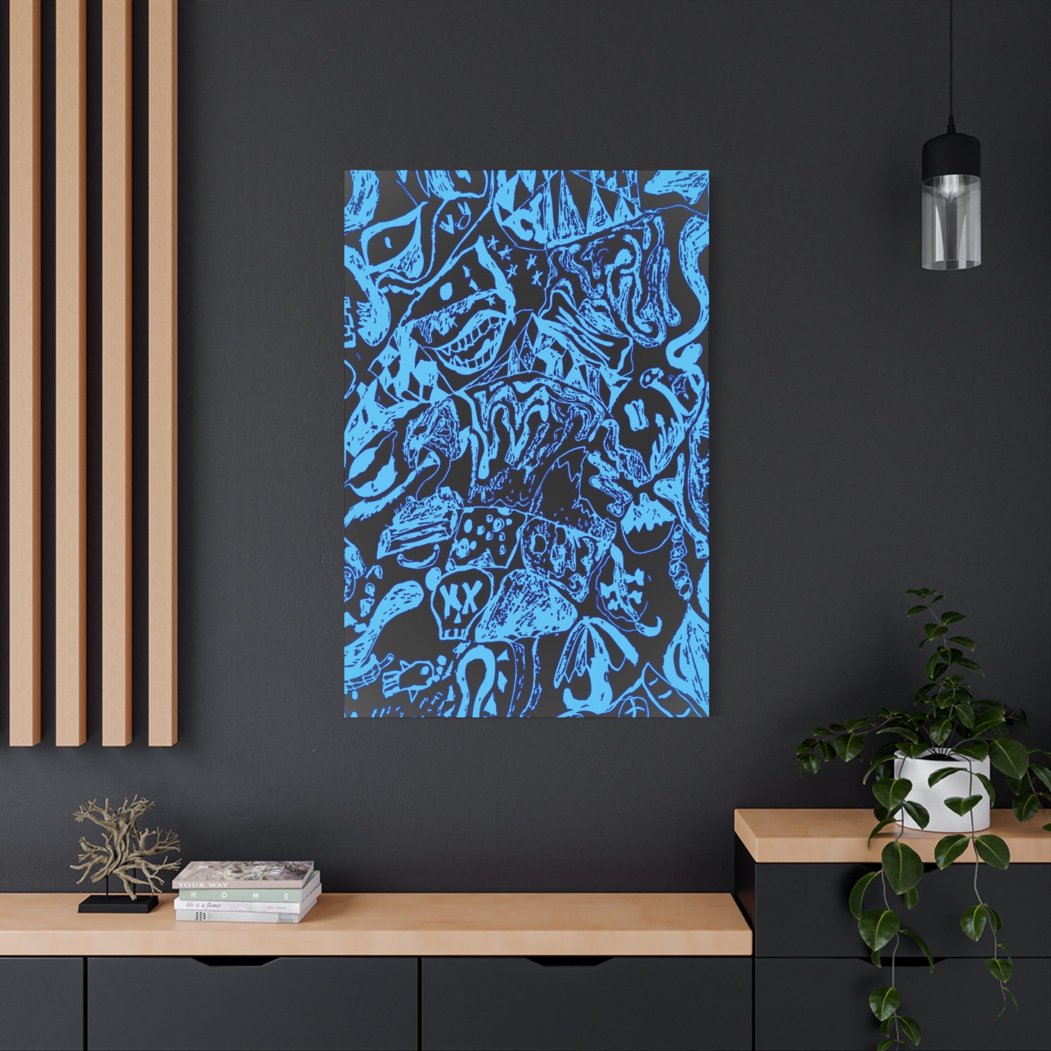 Doodles of a Lost Mind Canvas Art - Psychedelic Abstract Mindscape