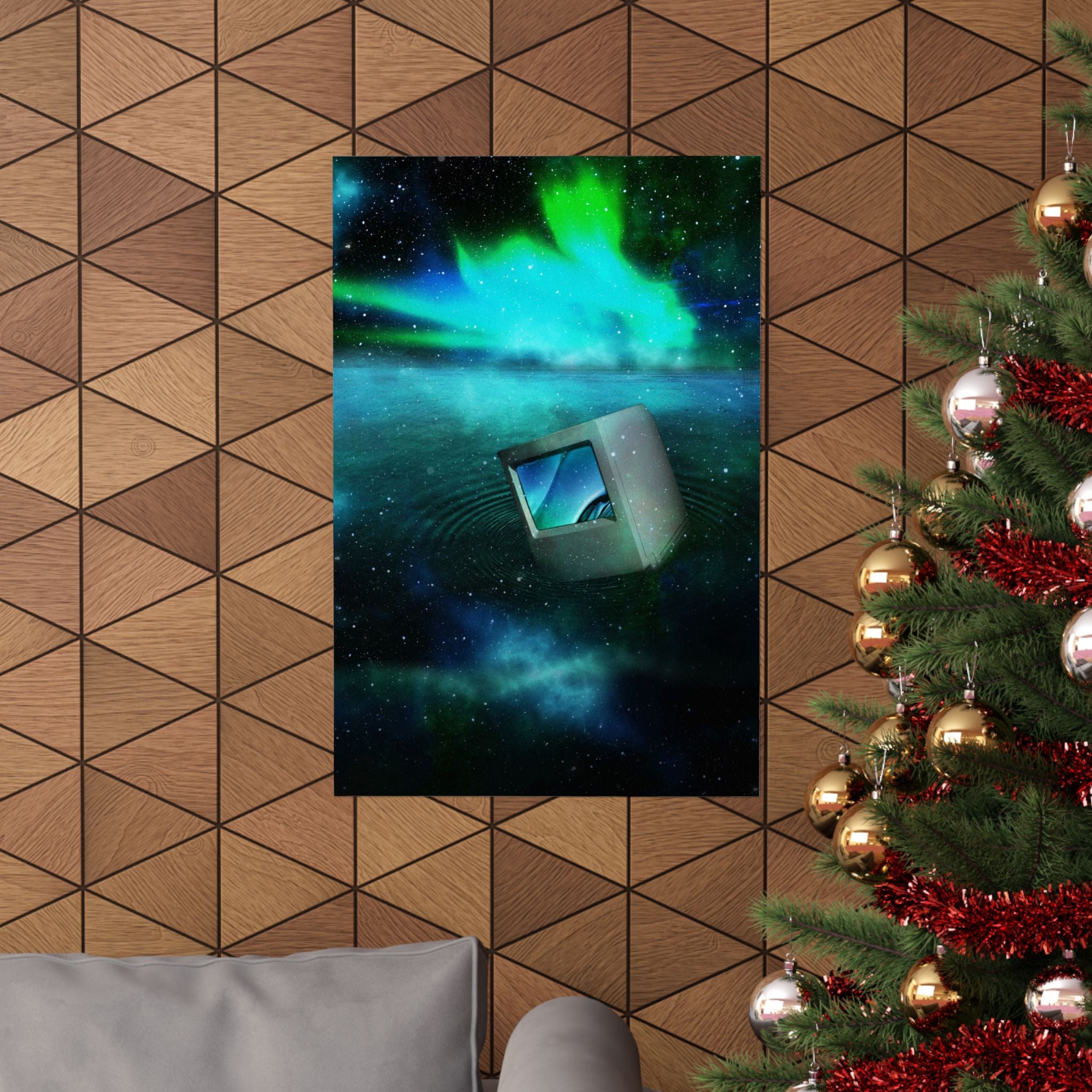 Electric Water Poster - Blue Fluid Abstract Art Print