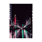 Cyberpunk Slick Street Poster - Neon Alley Art Print