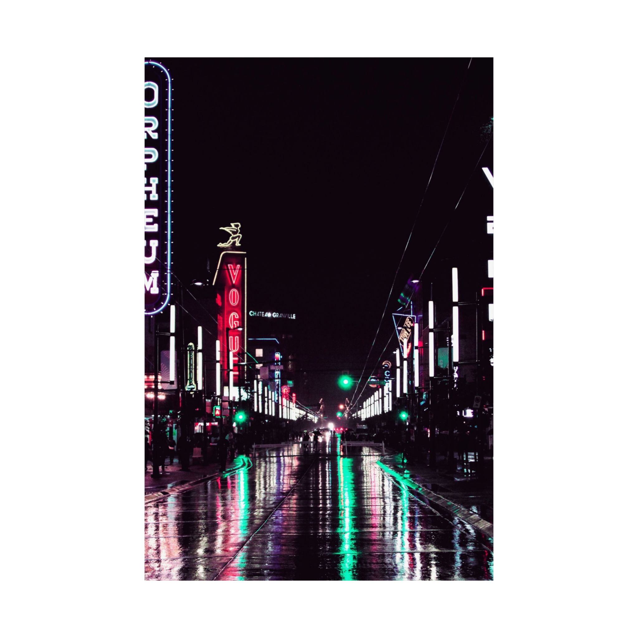 Cyberpunk Slick Street Poster - Neon Alley Art Print