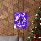 Vaporwaave Neon Skull Matte Poster Print