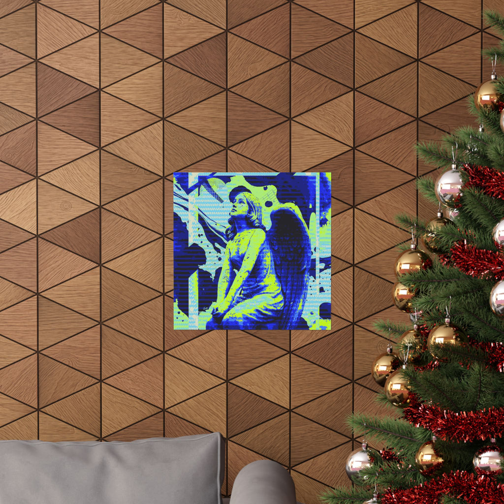 Stone Angel Vaporwave Matte Poster Print