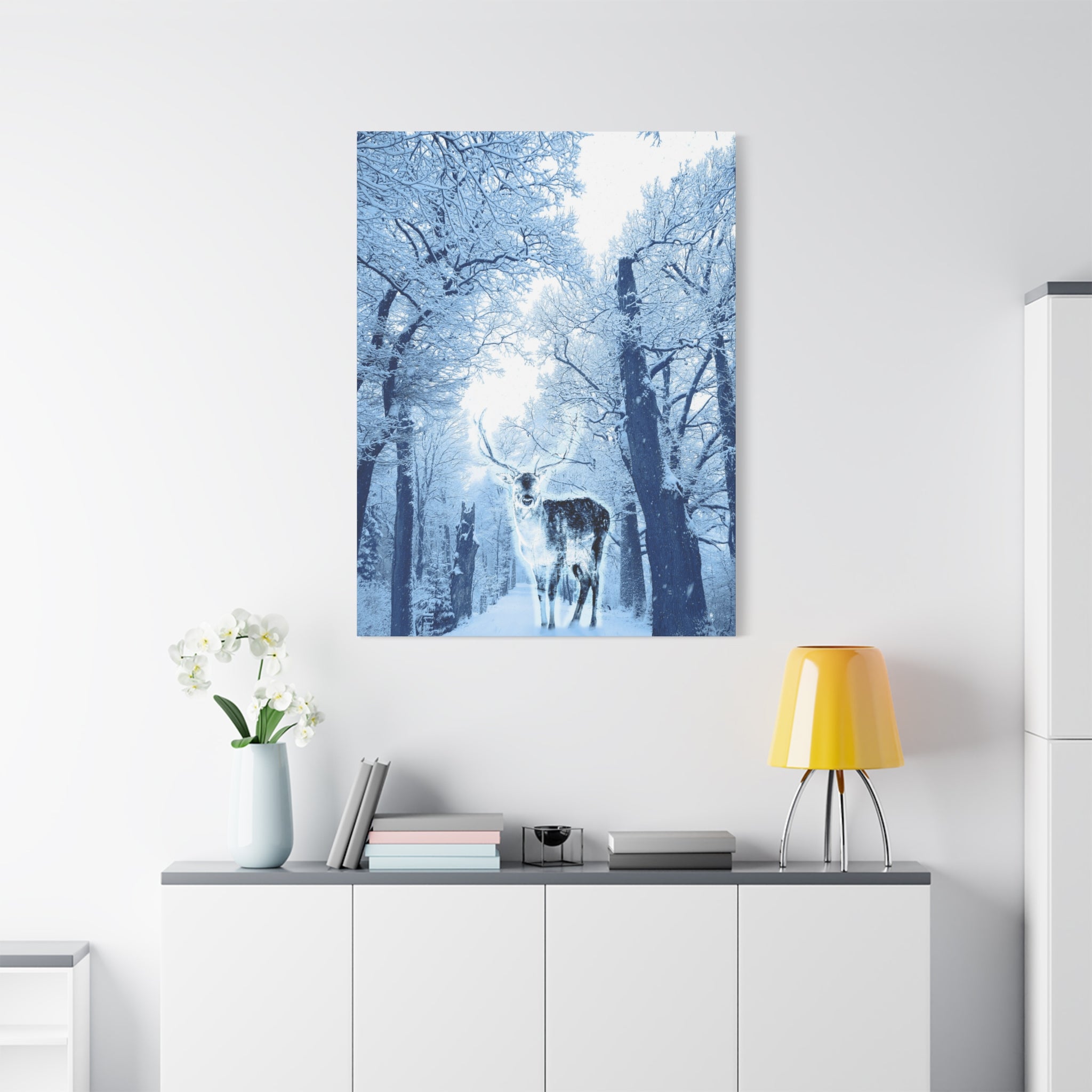 Cosmic Deer Canvas Wall Art - Celestial Animal Decor