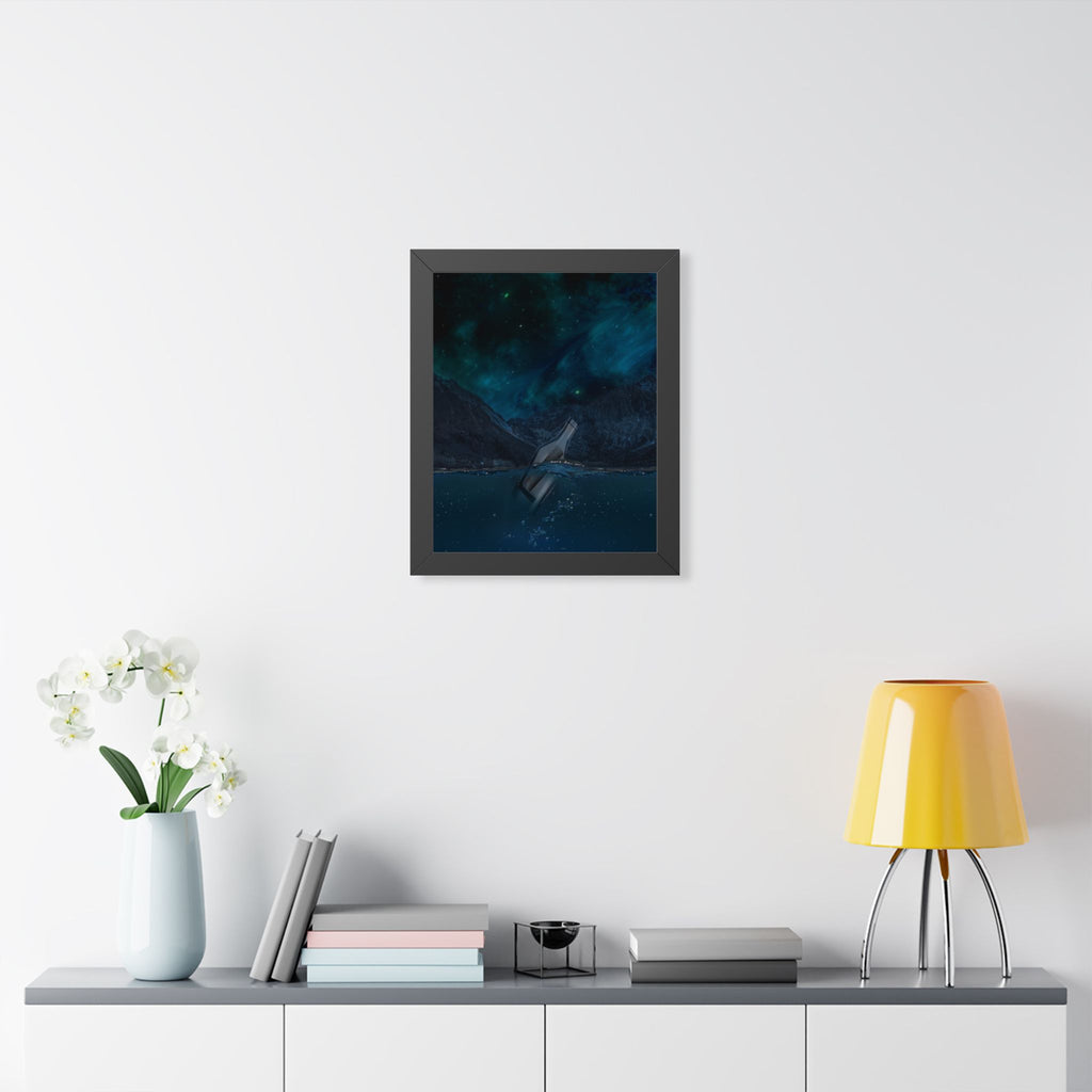 Message in a Bottle Framed Poster - Mystical Ocean Wall Art