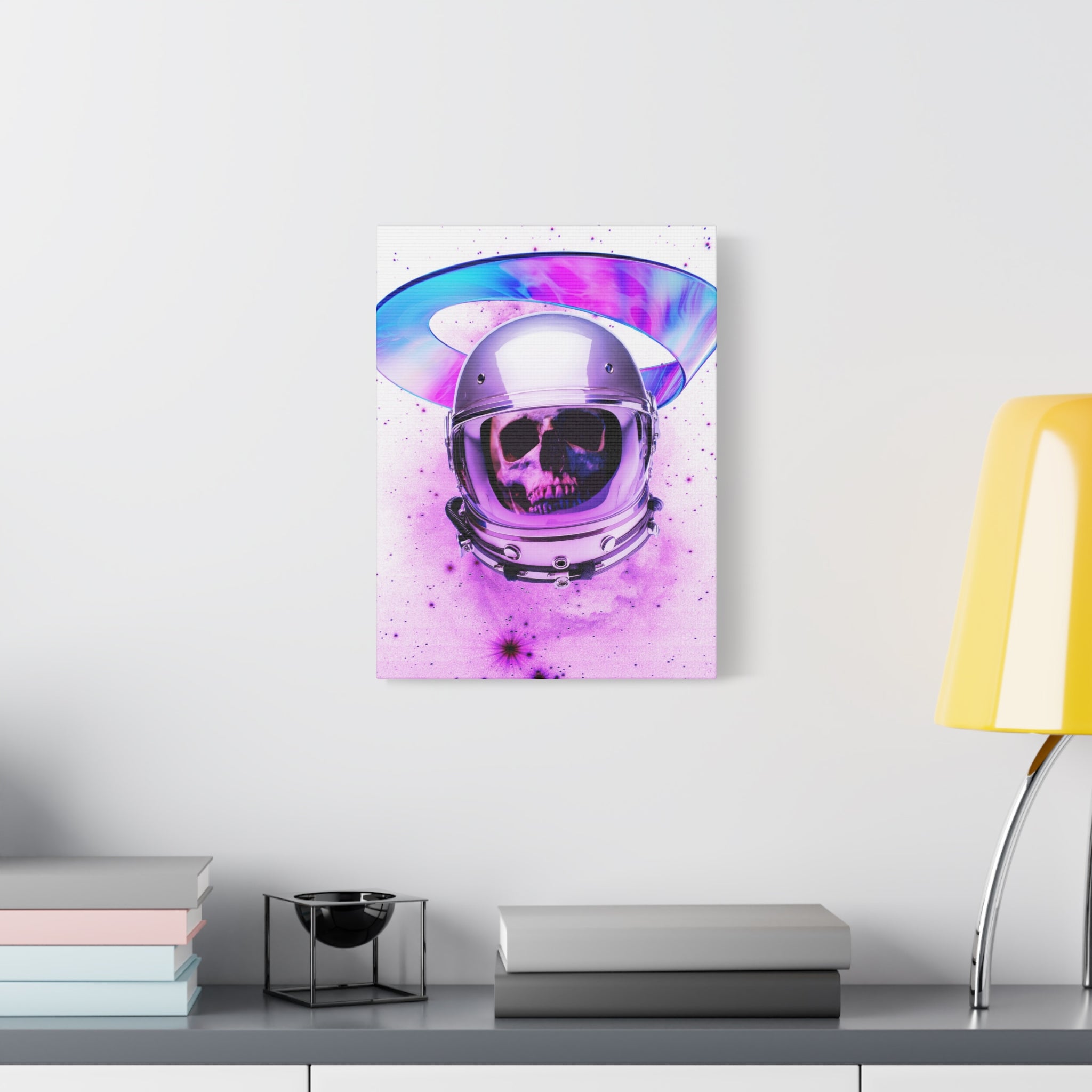 Astronaut Skeleton Skull Canvas Wall Art - Dark Space Skull Decor