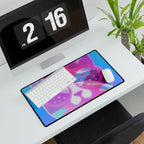 Lofi Cat Meow Desk Mat - Retro Anime Aesthetic Mouse Pad