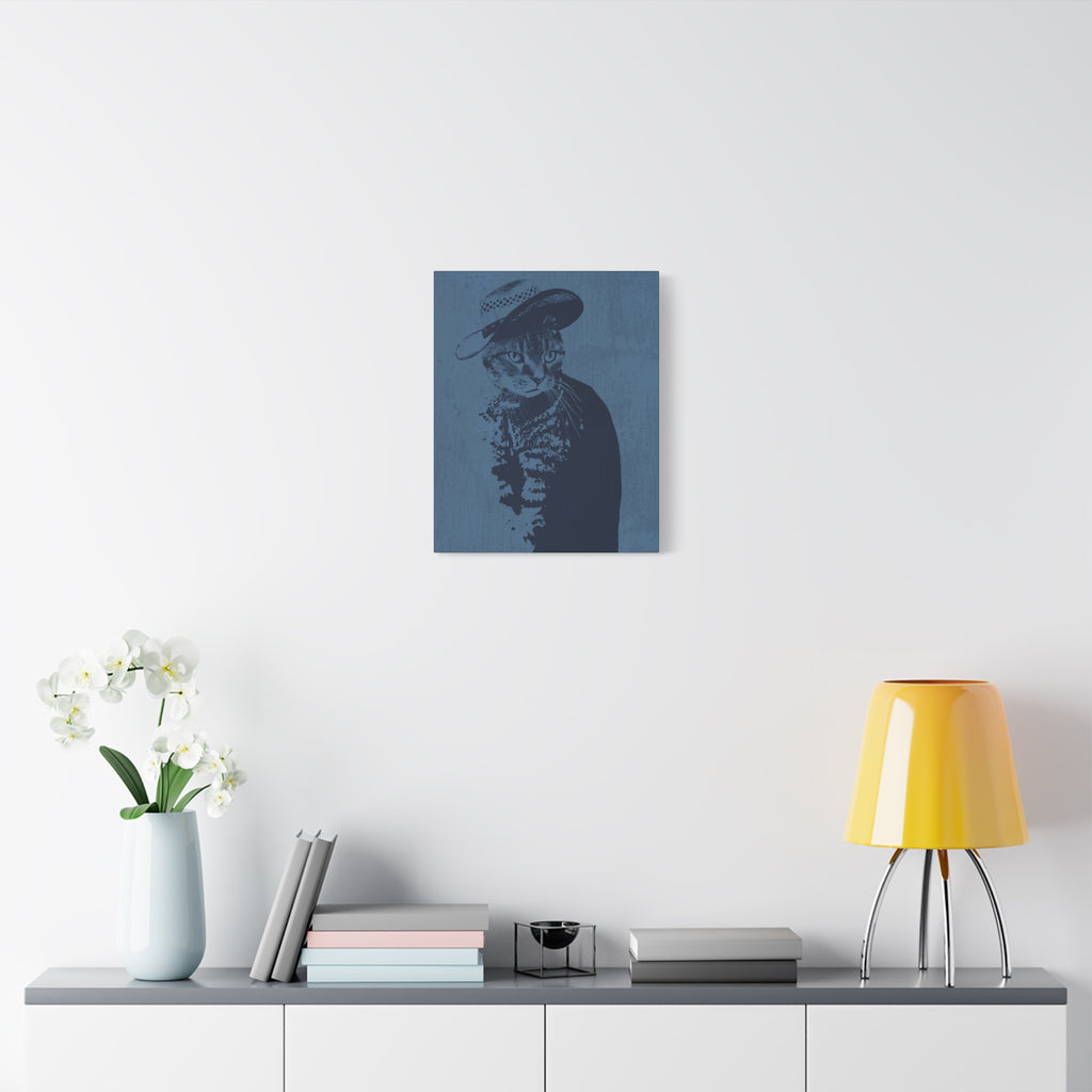 Grey Tabby Cat Canvas Wall Art - Cute Pet Portrait Decor