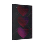 Three Hearts Level One Retro Gamer Canvas Art | Minimalist 8-Bit Pixel Love Wall Decor