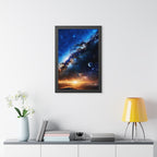 Space Sunrise Framed Poster - Cosmic Galaxy Sunrise Wall Art