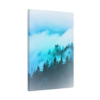 Blue Mountain Fog Canvas Wall Art - Misty Forest Nature Decor