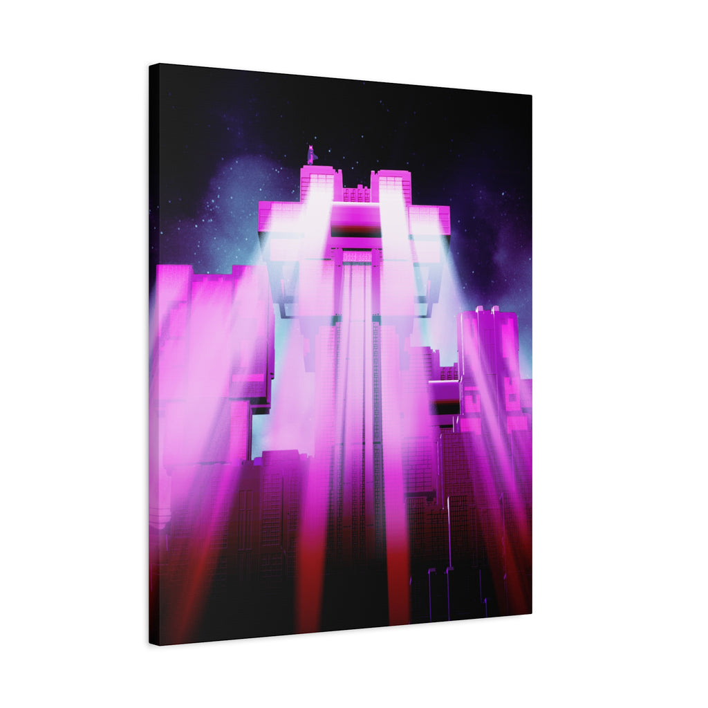 The City of Lights Vibrant Cityscape Canvas Art | Modern Neon Urban Skyline Wall Decor
