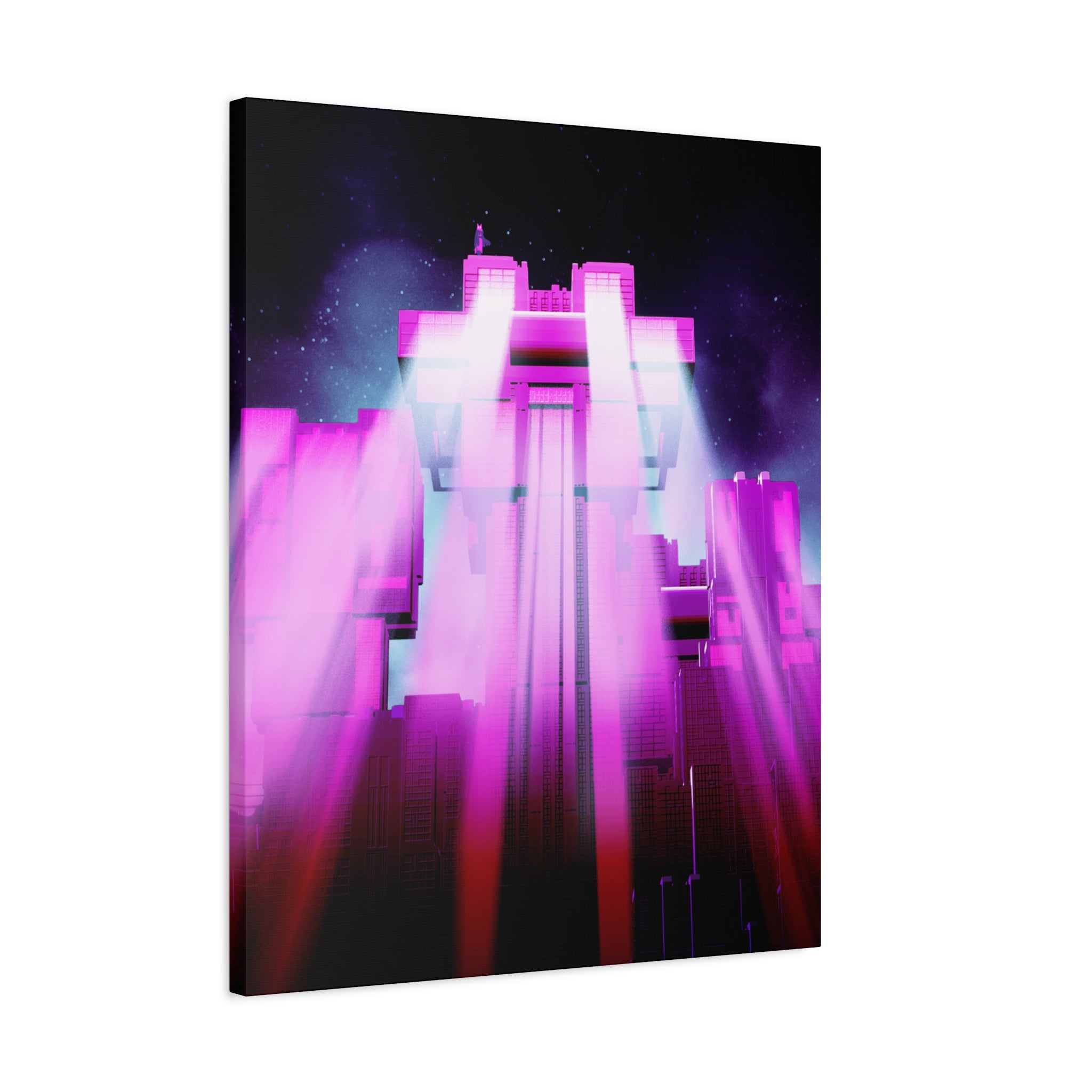 The City of Lights Vibrant Cityscape Canvas Art | Modern Neon Urban Skyline Wall Decor