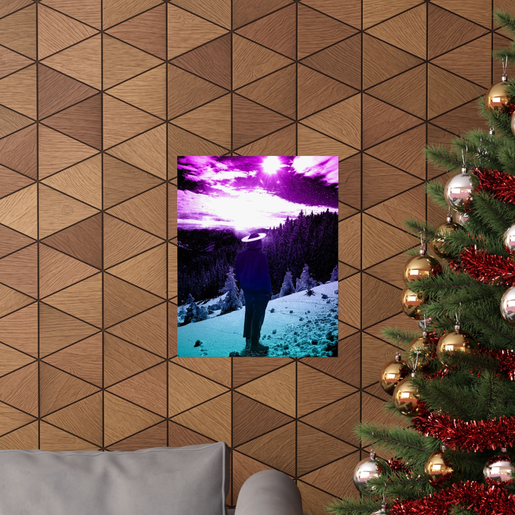 Winter Aurora Lights Matte Poster Print