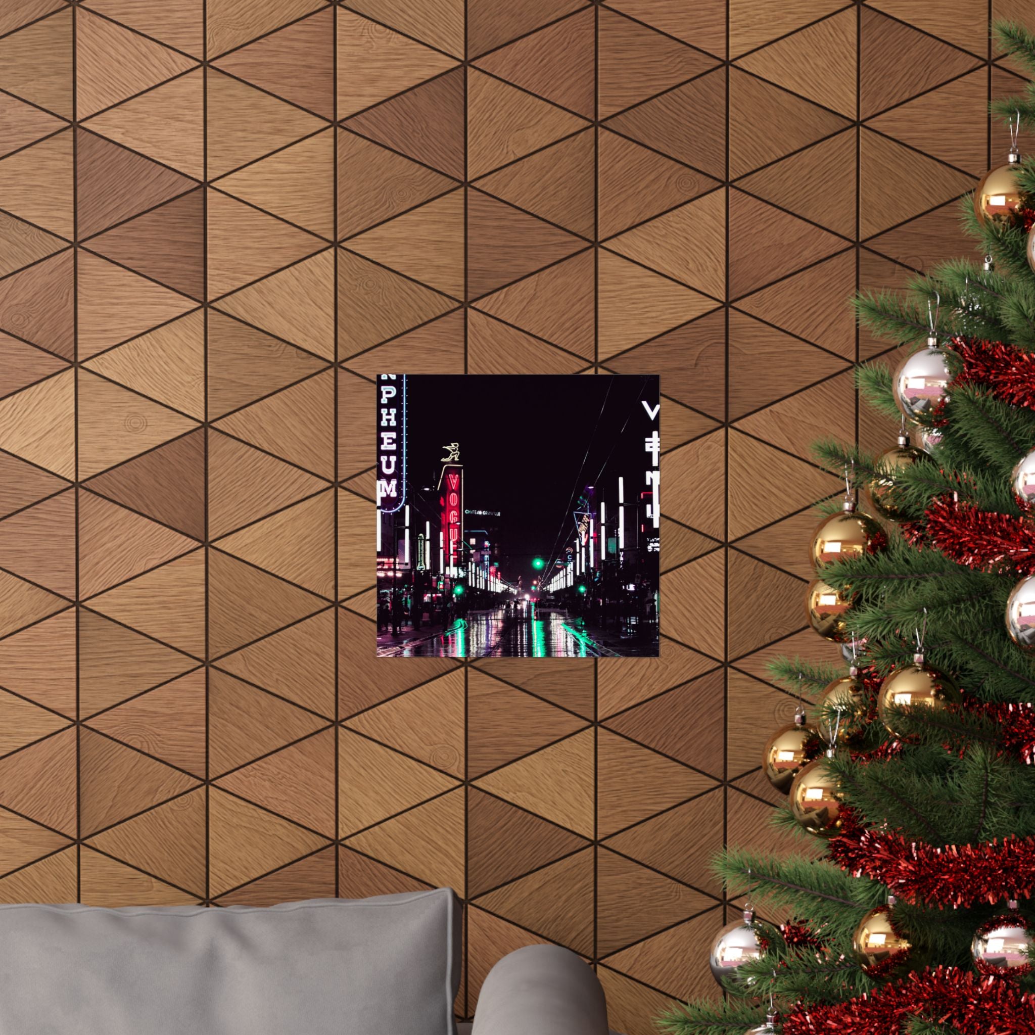 Cyberpunk Slick Street Poster - Neon Alley Art Print