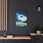 Sunset Space Mountains Canvas Art | Retro Vaporwave Galactic Landscape Wall Decor