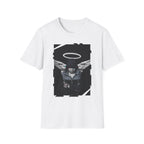 Modern Angel Graphic Tee - Black & White Geometric Wings Shirt