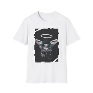Modern Angel Graphic Tee - Black & White Geometric Wings Shirt