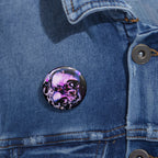 Melted Skeleton Skulls Pin - Cosmic Skull Art Button