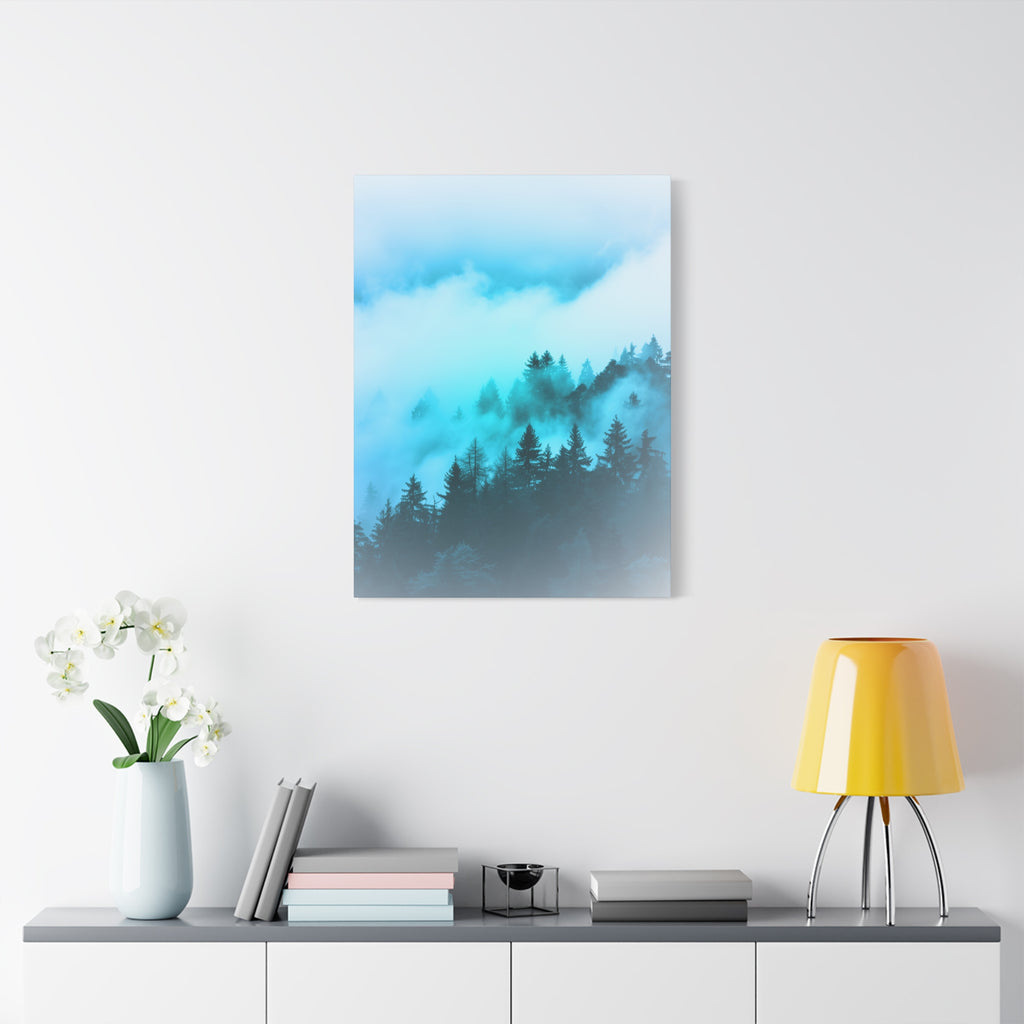 Blue Mountain Fog Canvas Art - Tranquil Blue Ridge Decor