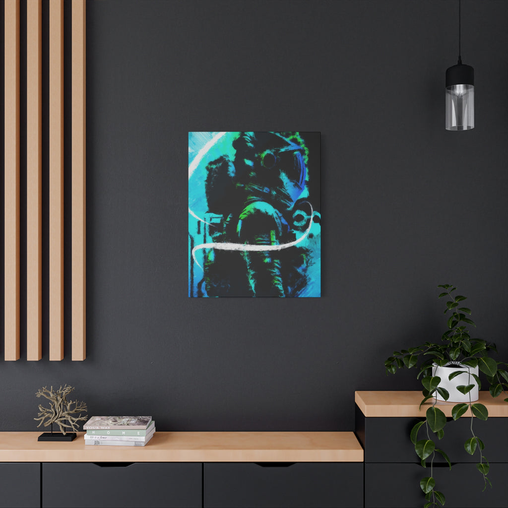 Grunge Space Man Canvas Art - Urban Graffiti Astronaut Decor