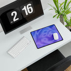 Liquid Metal Mist Pink Desk Mat - Fluid Abstract Mouse Pad
