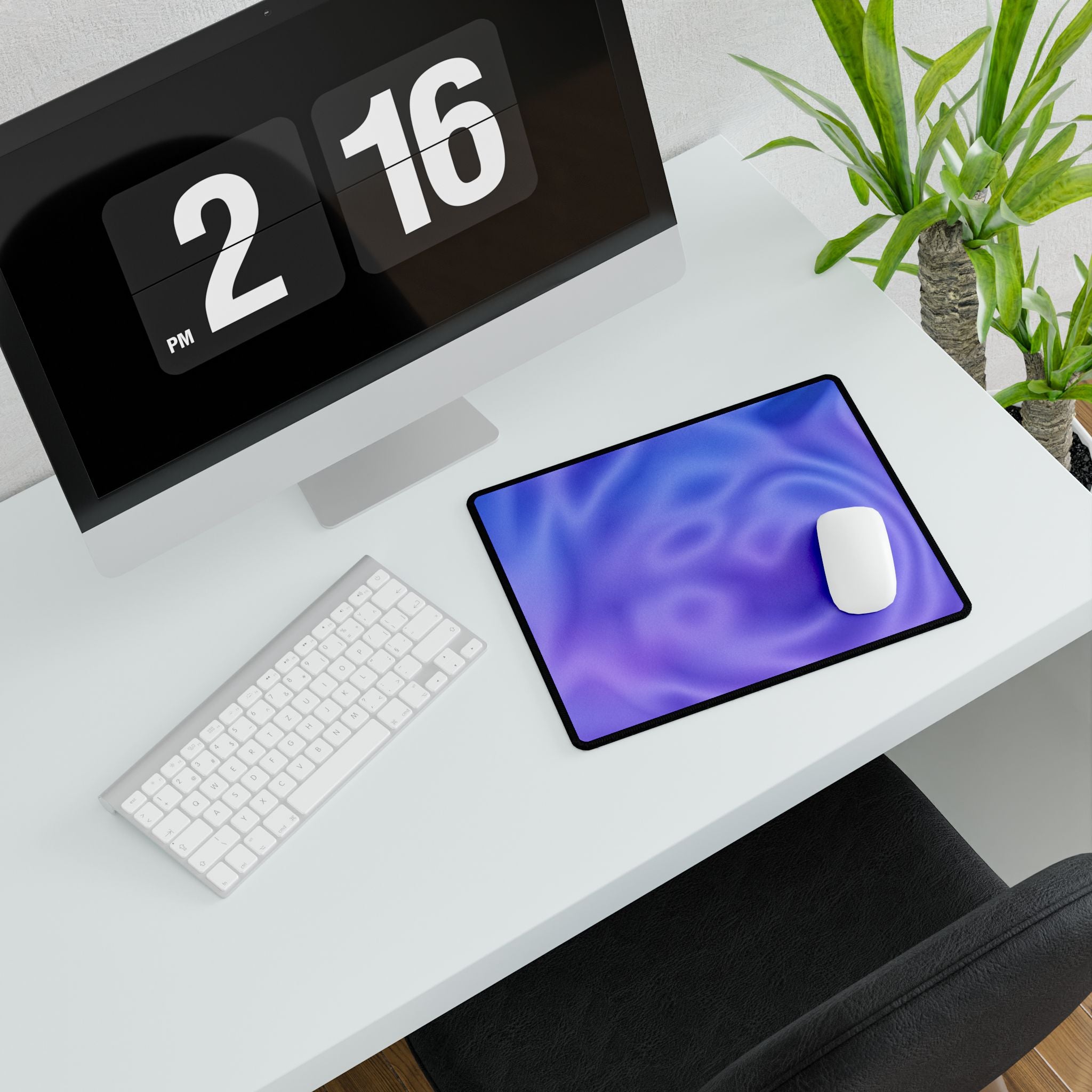 Liquid Metal Mist Pink Desk Mat - Fluid Abstract Mouse Pad