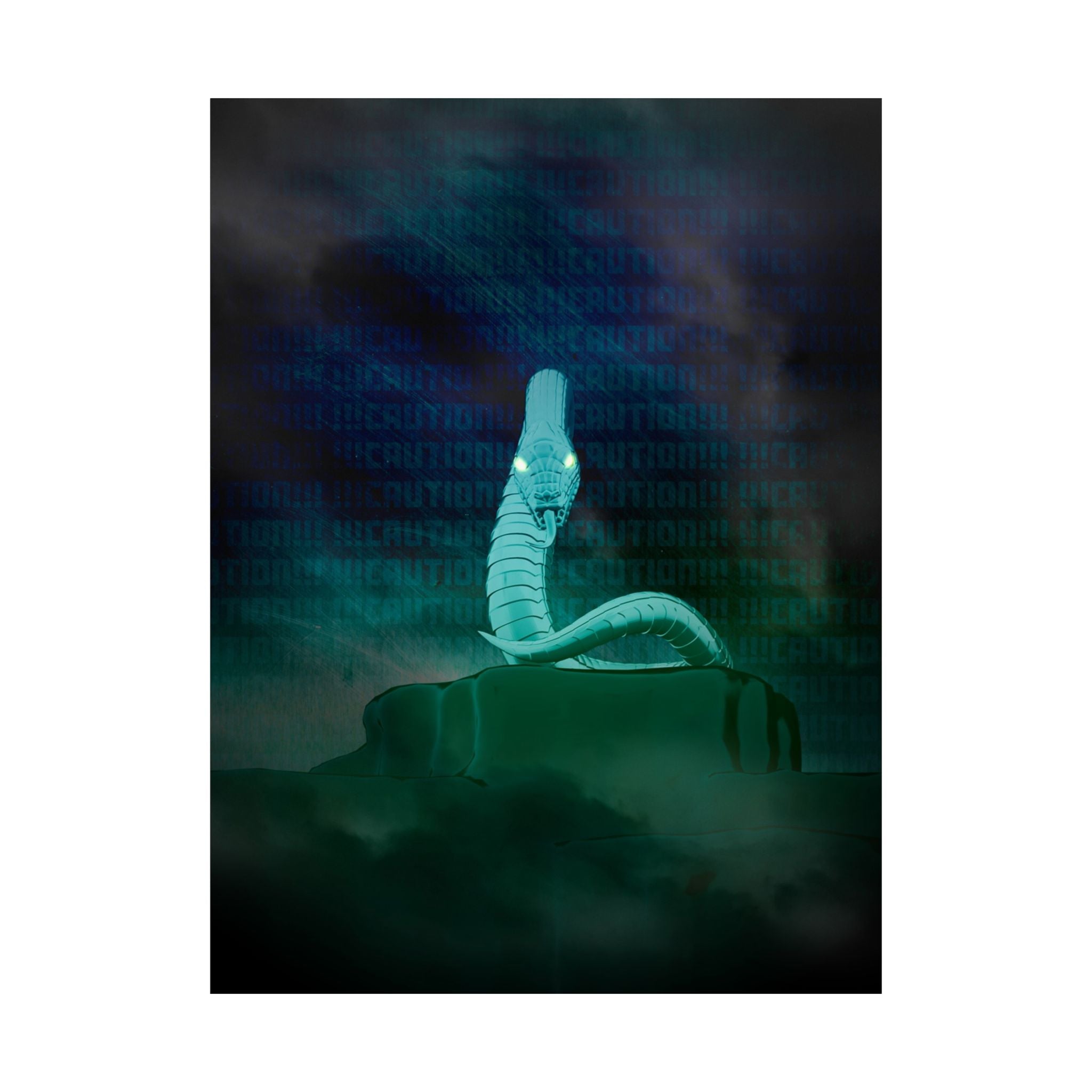 Snake Bite Poster - Caution-Theme Serpent Art Print