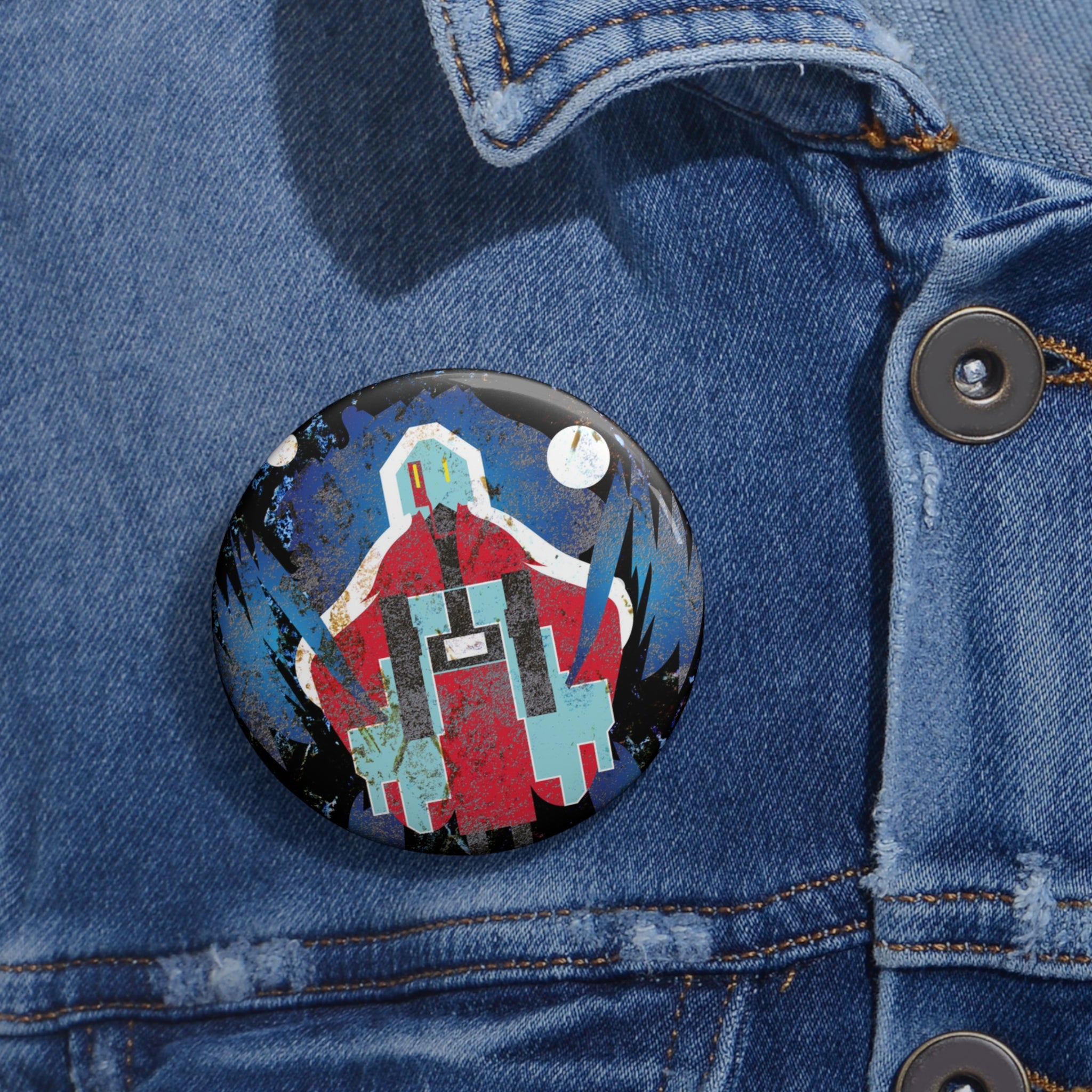 Scratch Abstract Pin - Grunge Texture Art Button