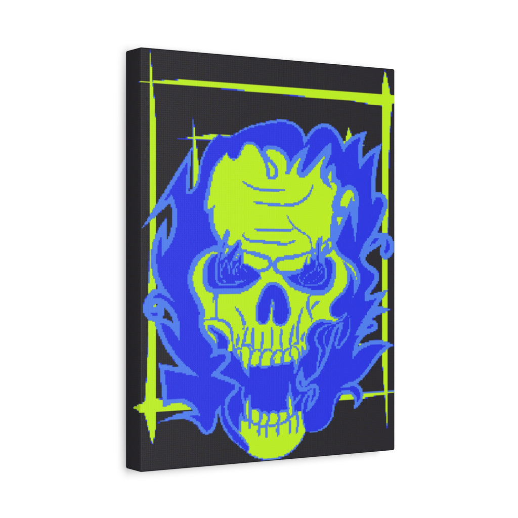 Skull of Mental Fire Canvas Wall Art - Psychedelic Gothic Decor
