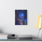 Figure in Space Canvas Wall Art - Cosmic Silhouette Decor