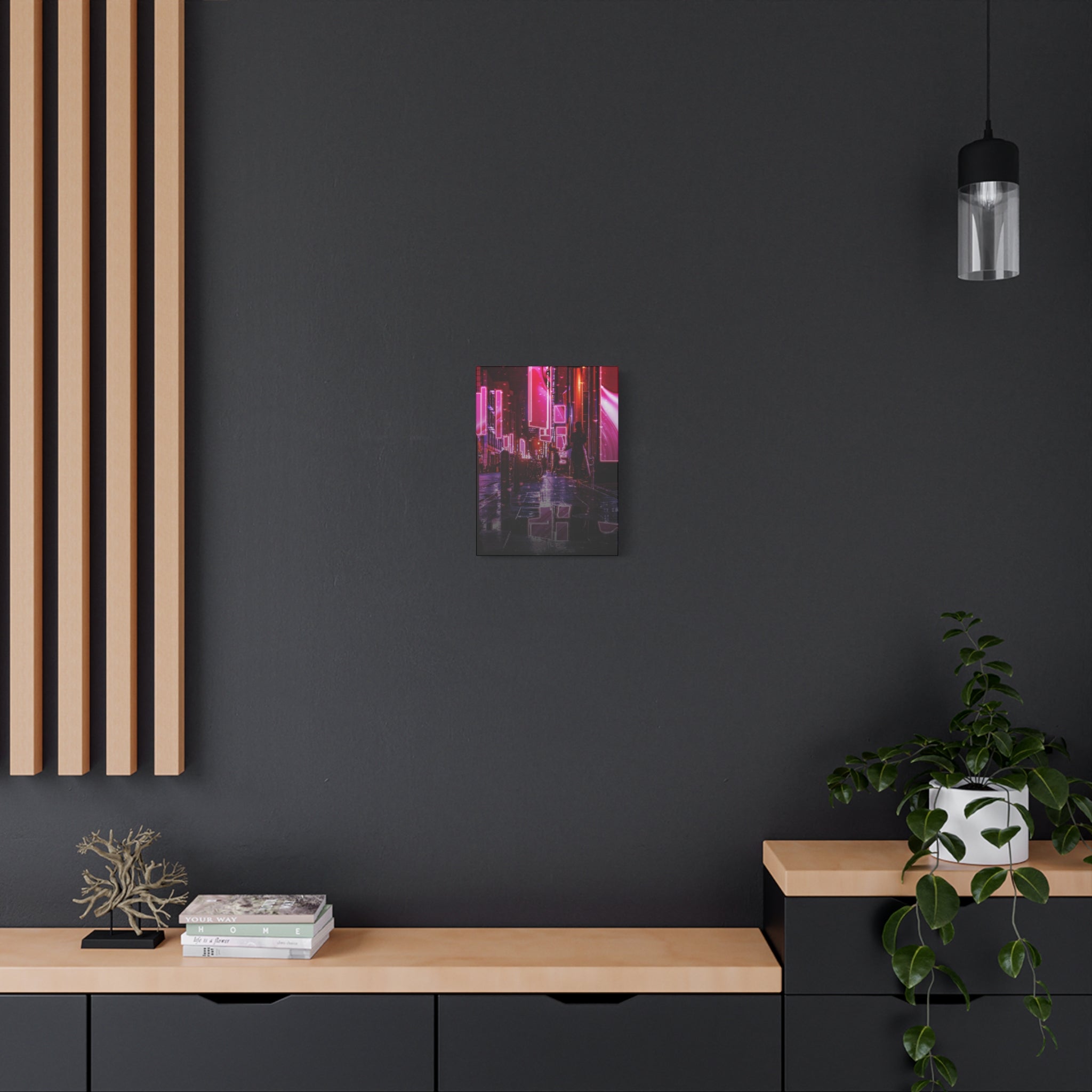 Japanese City Punk FX.3 Canvas Wall Art - Cyberpunk Tokyo Street Decor
