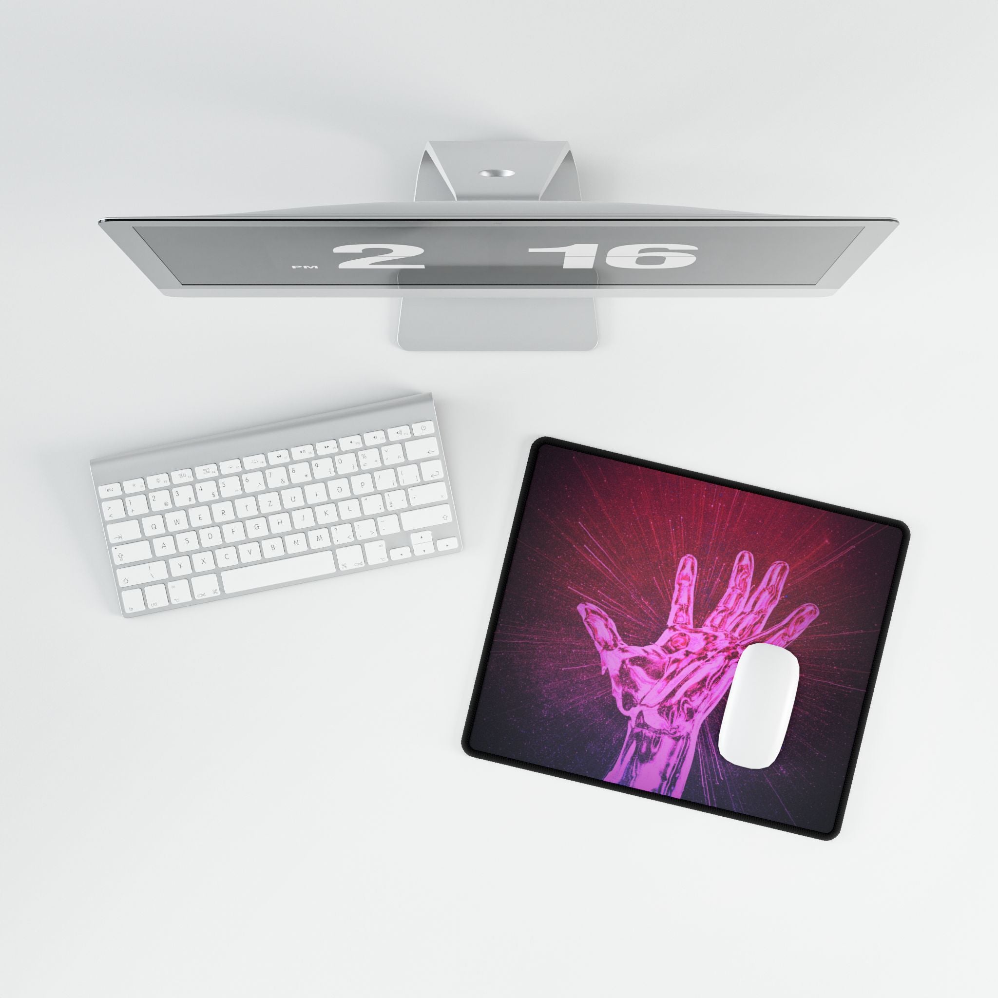 Hand of the Stars Desk Mat - Mystical Nebula Galaxy Mouse Pad