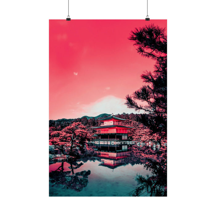 Red Forest Poster - Abstract Crimson Landscape Art Print