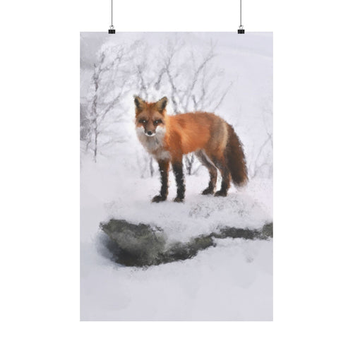 Spirit of the Fox Poster - Red Fox in Snow Wildlife Art Print