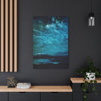 Serene Blue Sunrise Canvas Wall Art - Peaceful Misty Lake Decor