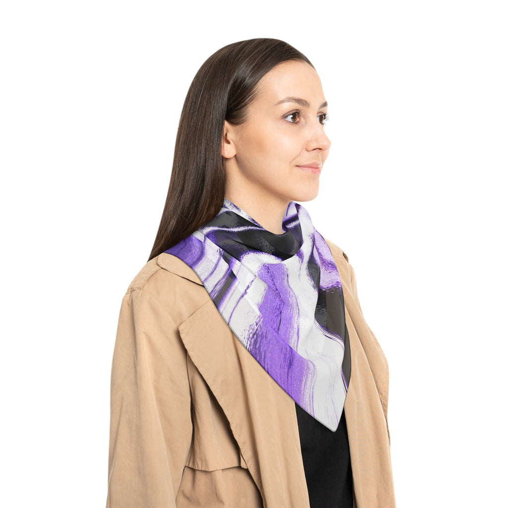 Purple Night Scarf - Swirling Black Abstract Shawl