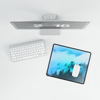 Misty Blue Mountain Fog Mouse Pad - Landscape Desk Mat