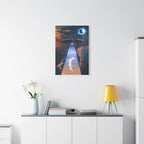 Space Lizards Canvas Wall Art - Lizard Being Abducted Ufo Decor