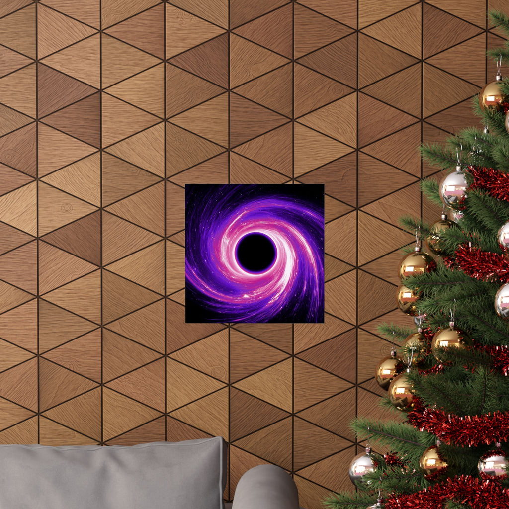 Purple Pink Wormhole Poster Print - Cosmic Vortex Art