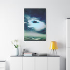 Sunset Space Mountains Canvas Art | Retro Vaporwave Galactic Landscape Wall Decor