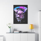 Melted Skeleton Skulls Canvas Wall Art - Gothic Cosmic Skull Decor