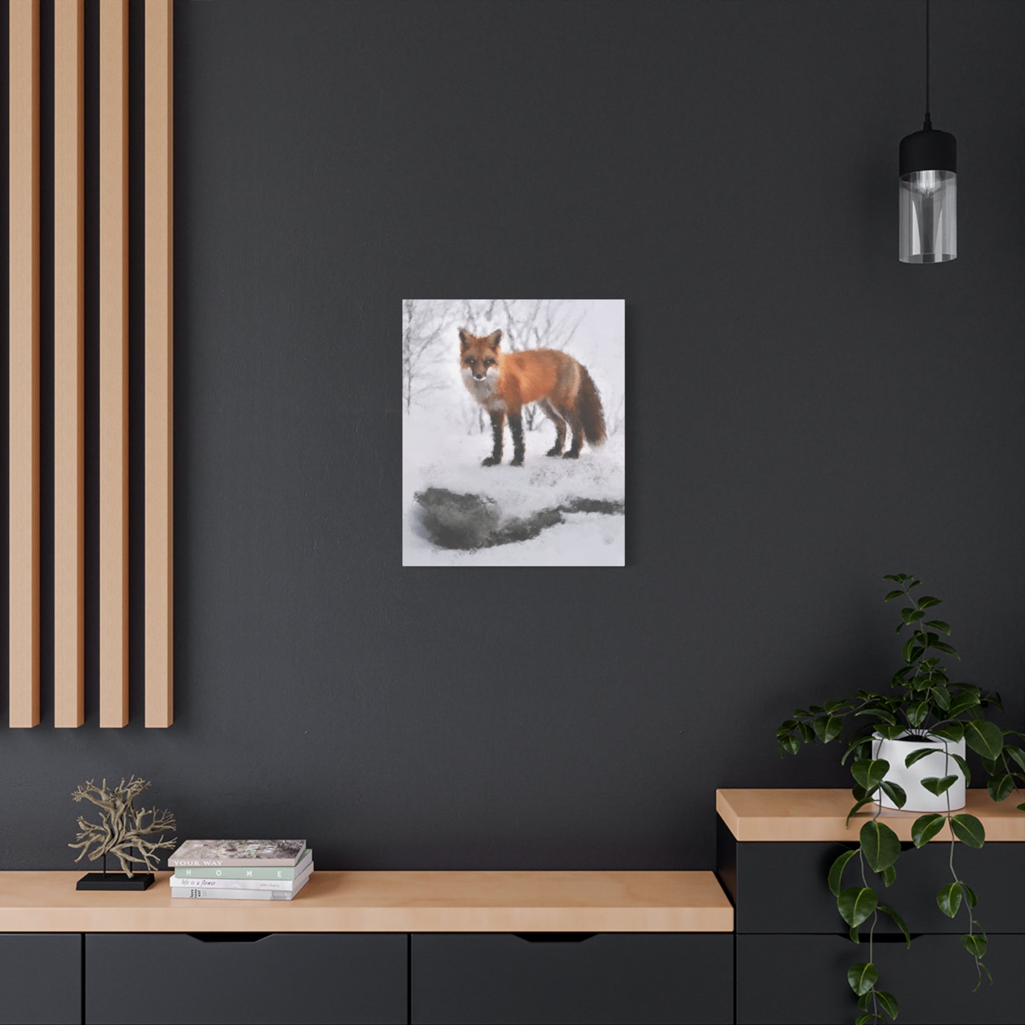 Spirit of the Fox Canvas Wall Art - Psychedelic Geometric Wildlife Decor