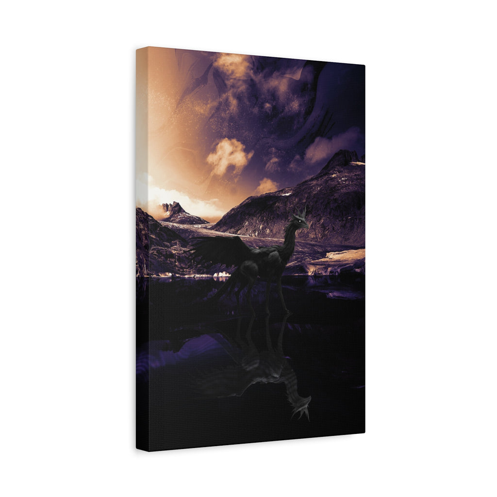 Baby Winged Dragon Canvas Wall Art - Fantasy Creature Decor
