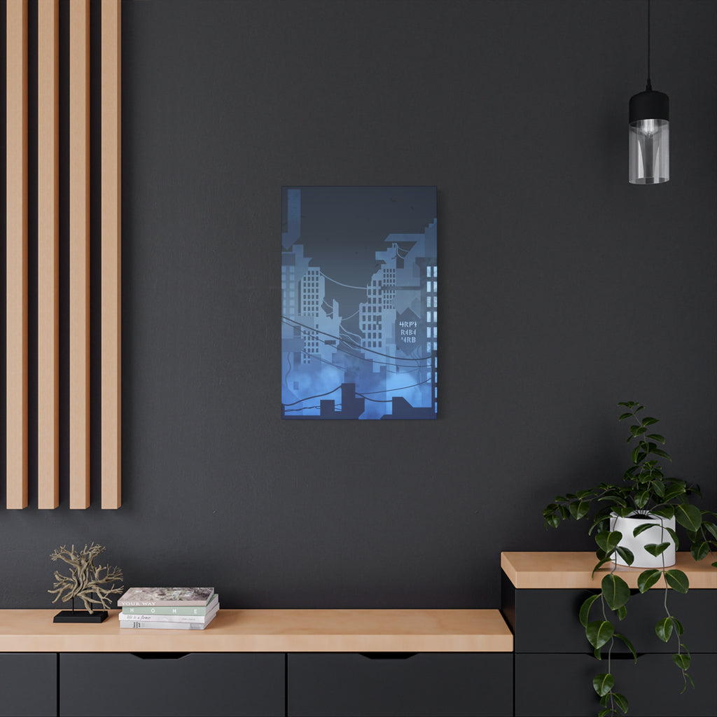 City Lights Canvas Wall Art - Neon Cyberpunk Cityscape Decor
