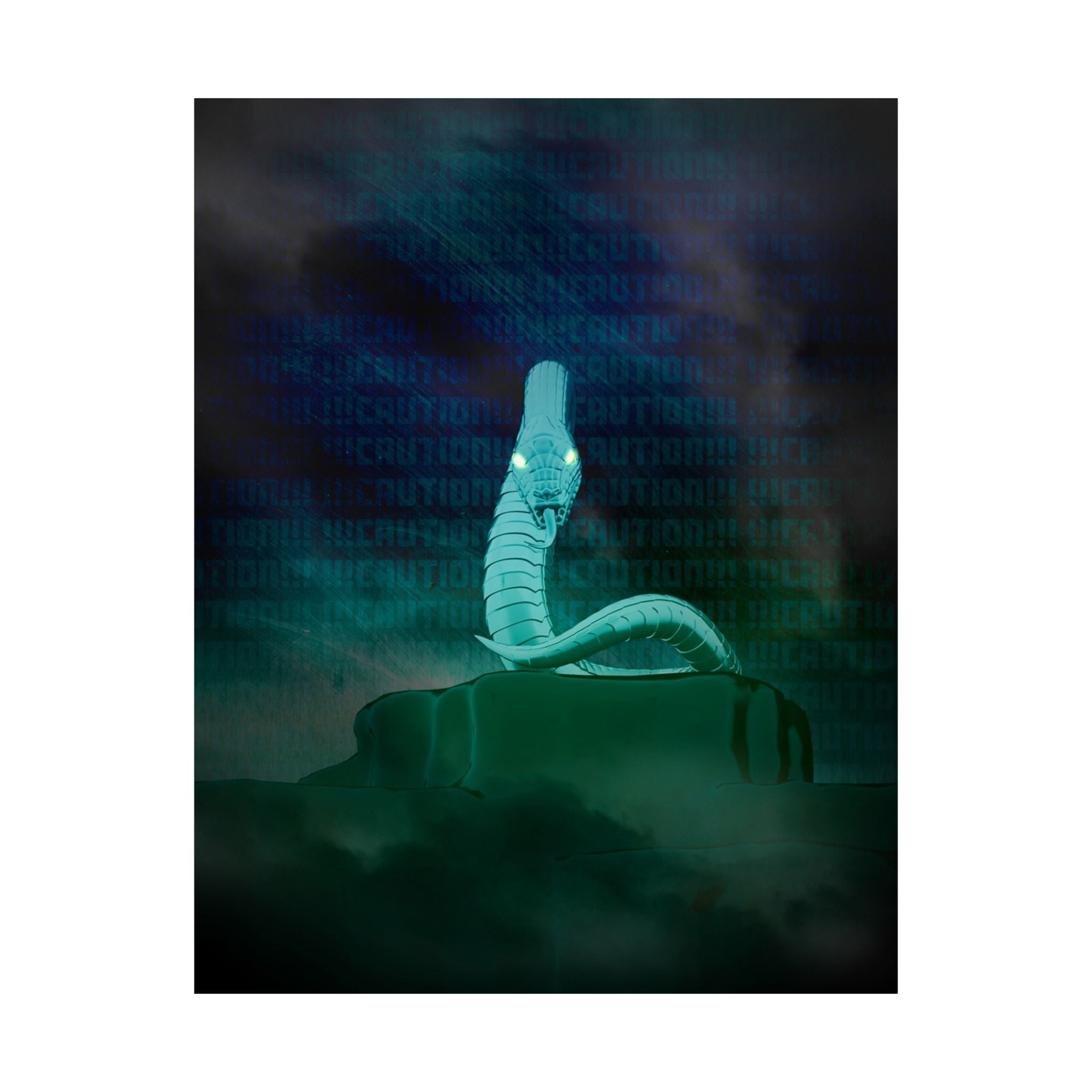 Snake Bite Poster - Caution-Theme Serpent Art Print